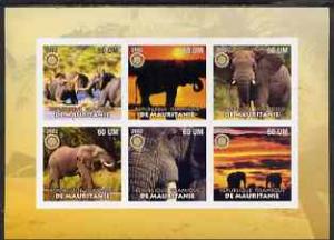 Mauritania 2002 Elephants #2 imperf sheetlet containing 6...