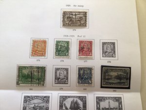 Canada King George V used stamps on folded album page   A10193