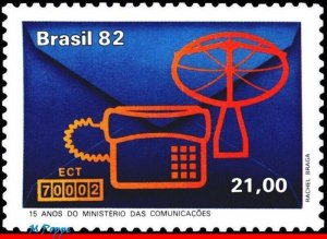 1797 BRAZIL 1982 MINISTRY COMMUNICATIONS, TELEPHONES, SCIENCE, MI# 1897, MNH