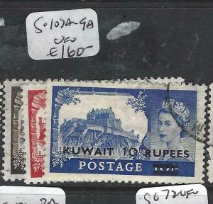 KUWAIT (P1804B)  ON GB  QEII   CASTLES  SG 107A-9A    VFU