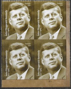 US #5175 plate block.  John F. Kennedy