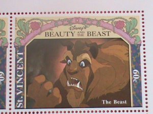 ST.VINCENT STAMP: 1992 SC#1774 DISNEY CARTOON- BEAUTY AND THE BEAST-MNH SHEET