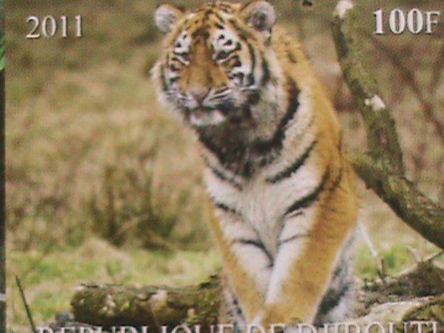 ​DJIBOUTI-2012- WORLD FAMOUS WILD ANIMALS- LIONS & TIGERS IMPERF-MNH-S/S VF