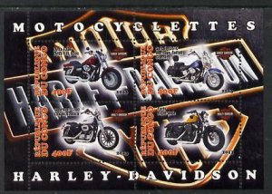 CONGO B. - 2013 - Harley Davidson Motorcycles - Perf 4v Sheet -Mint Never Hinged