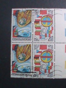 ​CZECHOSLOVAKIA-1984 SC#2507-INTERCOSMOS SPACE PROGRAM CTO BLOCK-KEY STAMP -VF