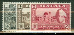JE: Malaya Trengganu 75-85 mint CV $68; scan shows only a few