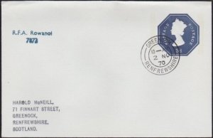 GB SCOTLAND 1970 ship cover R.F.A. Rowanol cachet - Greenock cds...........A9260