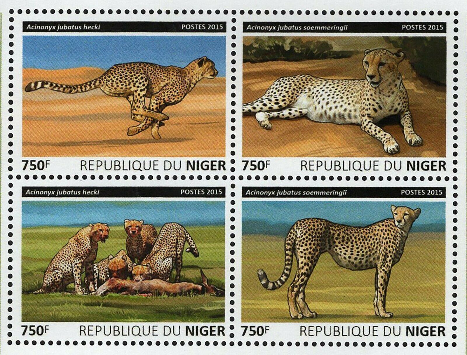 Cheetahs Stamp Acinonyx Jubatus Hecki Wild Animal S/S MNH Cheetahs Stamp Acinonyx Jubatus Hecki Wild Animal S/S MNH