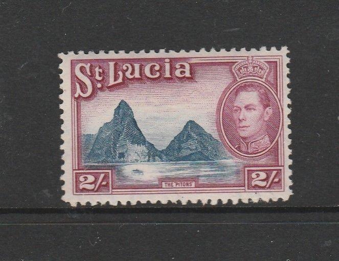 St Lucia 1938/48 GV1 Defs 2/- MM SG 136