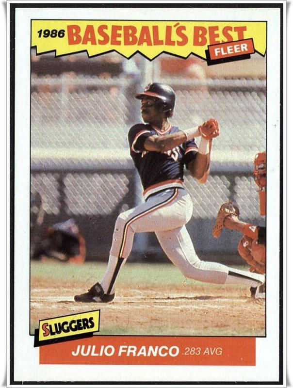 1986 Fleer Sluggers/Pitchers #9	Julio Franco 