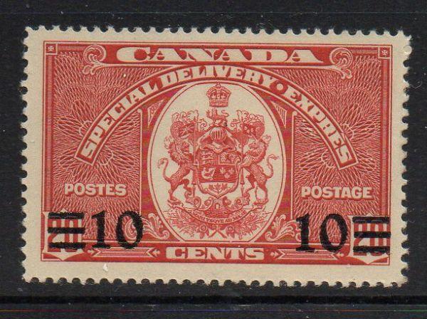 Canada Sc  E9 1939 10c  overprint on 20c  special delivery stamp mint