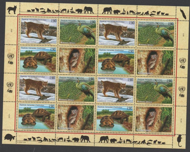 SCOTT 367-370  MNH  UN GENEVA   Sheets of 16 2001