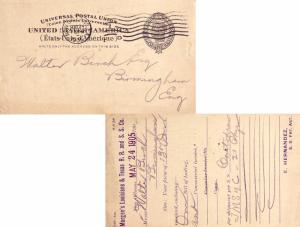 United States Louisiana Orleans 1905 machine  2c Liberty Postal Card to Engla...