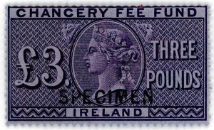 (I.B) QV Revenue : Ireland Chancery Fee Fund £3 (specimen)