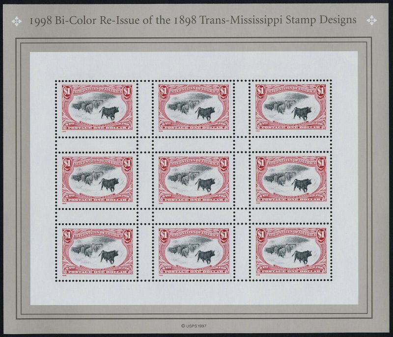 USA 3209-10 MNH Trans-Mississippi Stamps Centenary, Animals, Ships, Bridge