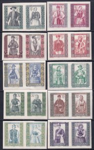 Poland 1959-60 Sc886-905 Regional Cultural Costumes IMP Pairs Stamp MNH