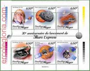 B1683 - NIGER - ERROR MISPERF Stamp Sheet - 2023 - Mars Express, Space-