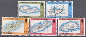 Alderney 1987 - Survey Maps set of 5 NHM superb Unmounted mint