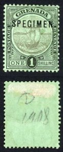 Grenada SG86s 1/- Opt SPECIMEN M/M