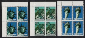 Cook Is. Centenary of Statue of Liberty Corner blocks of 4 1986 MNH
