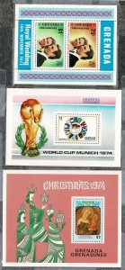 Grenada Grenadines #2a,23,40 MNH 3 SS