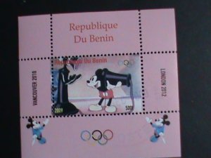 ​BENIN DISNEY STAMP:2009- DISNEY CARTOON-OLYMPIC GAMES-CTO-S/S SHEET #4 VF