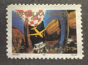 Croatia 1991 Scott  C3  used - 3d, Air Mail Zagreb-Pula