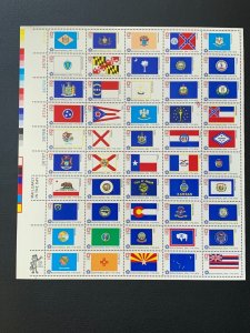 1976 SCOTT# 1682a STATE FLAGS. COMPLETE SHEET OF 50. MNH,OG with problem