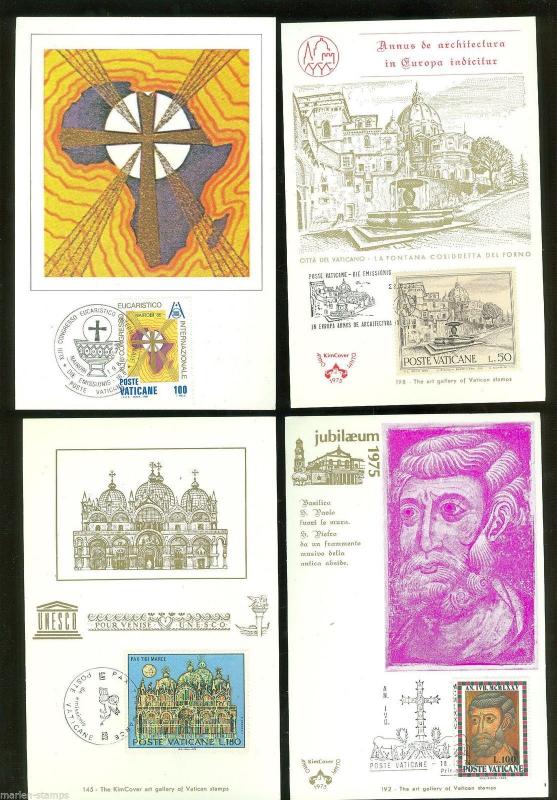 VATICAN CITY LOT OF 26 MAXIMUM CARDS SPECIAL OR FIRST DAY CANCELED  AS SHOWN 