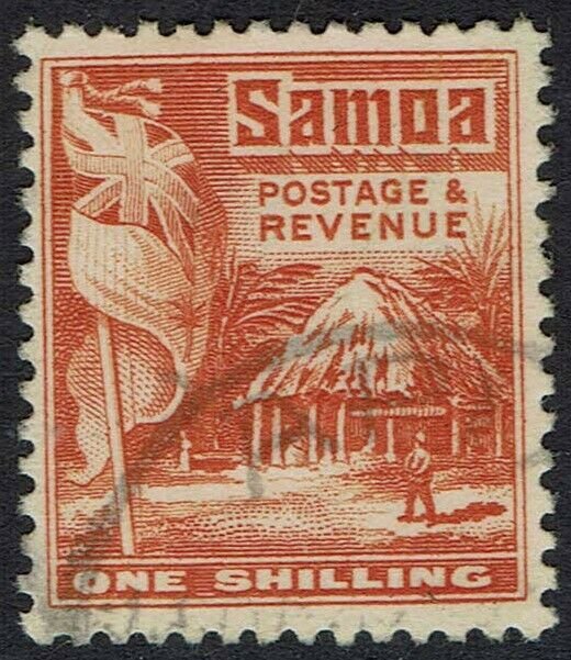 SAMOA 1921 HUT 1/- USED 