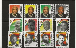 Zimbabwe 2004-6 Heroes 3 sets sg.1139-42, 1167-70, 1192-5 MNH