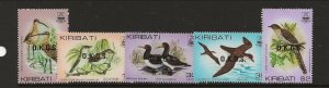 KIRIBATI Sc o16-20 NH OFFICIAL issue of 1983 - BIRDS