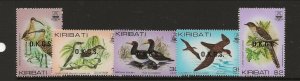 KIRIBATI Sc o16-20 NH OFFICIAL issue of 1983 - BIRDS. Sc$7+