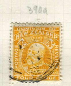 NEW ZEALAND; 1909-12 early Ed VII issue fine used Shade of 4d. value