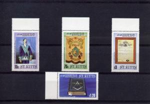 St.Kitts '85 Masonic Lodge set (4) Scott # 169-172 MNH 