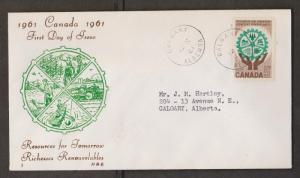 CANADA Scott # 395 On FDC - 1961 Resources For Tomorrow Issue