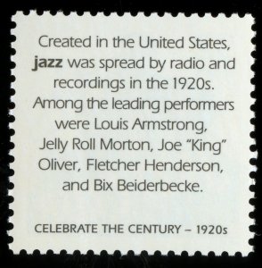 SCOTT 3184-K JAZZ FLOURISHES  MNH-CELEBRATE THE CENTURY 1920's