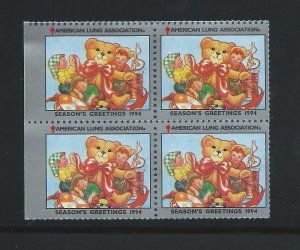 #WX1994 Christmas Seal (my#69) MNH Bl of 4.  Collection / Lot