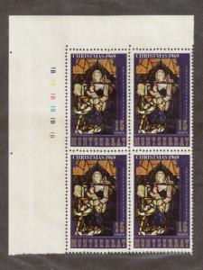 Montserrat 224 - Christmas 1969 Plate Numbered Block Of 4. MNH. OG.  #02 MONT224