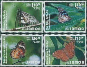 Samoa 2015 SG1348a-1348d EMS Butterflies white edges set MNH