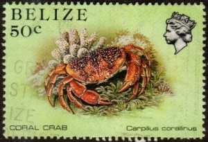 Belize 708 - Used - 50c Coral Crab (1984) (cv $2.25)