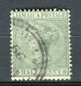 JAMAICA; 1880s early classic QV Crown CA issue used 1/2d. value
