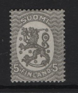 Finland  #84  MNH  1919  Arms  5p gray