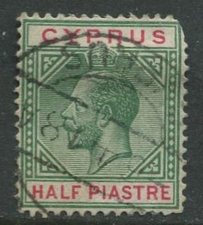 Cyprus - Scott 62 - KGV - Definitives -1912 - Used - Single 1/2pi Stamp