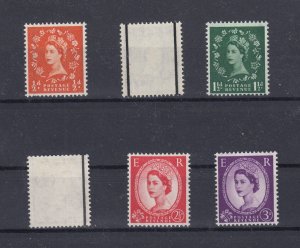 GB QEII 1957 Graphite Lined Issue SG561/566 MNH/2d VFU BP9912