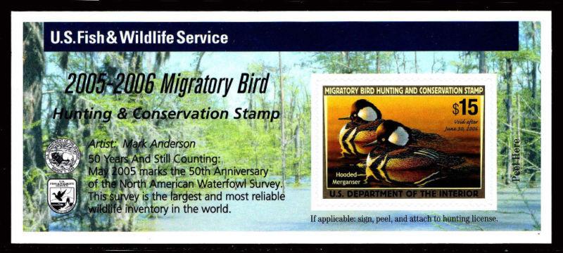 US.# RW72A 2005-2006 Federal Duck Stamp MINT POST OFFICE FRESH!