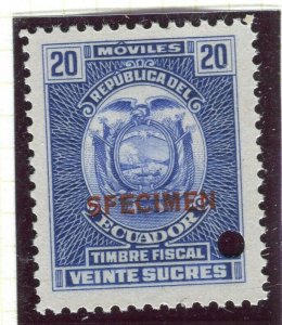 ECUADOR; Early 1900s Fiscal Revenue issue fine MINT SPECIMEN issue 