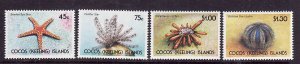 Cocos (Keeling) Is.-Sc#237-40-unused NH set-Marine Life-1991-