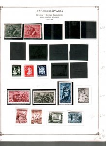 Collection,  Czechoslovakia Part M, Slovakia, 1940/1945, Cat $56, Mint & Used