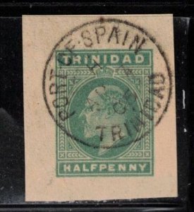 TRINIDAD Scott # ??? Used Cut Square - Hinge Remnant - SON Port Of Spain Cancel